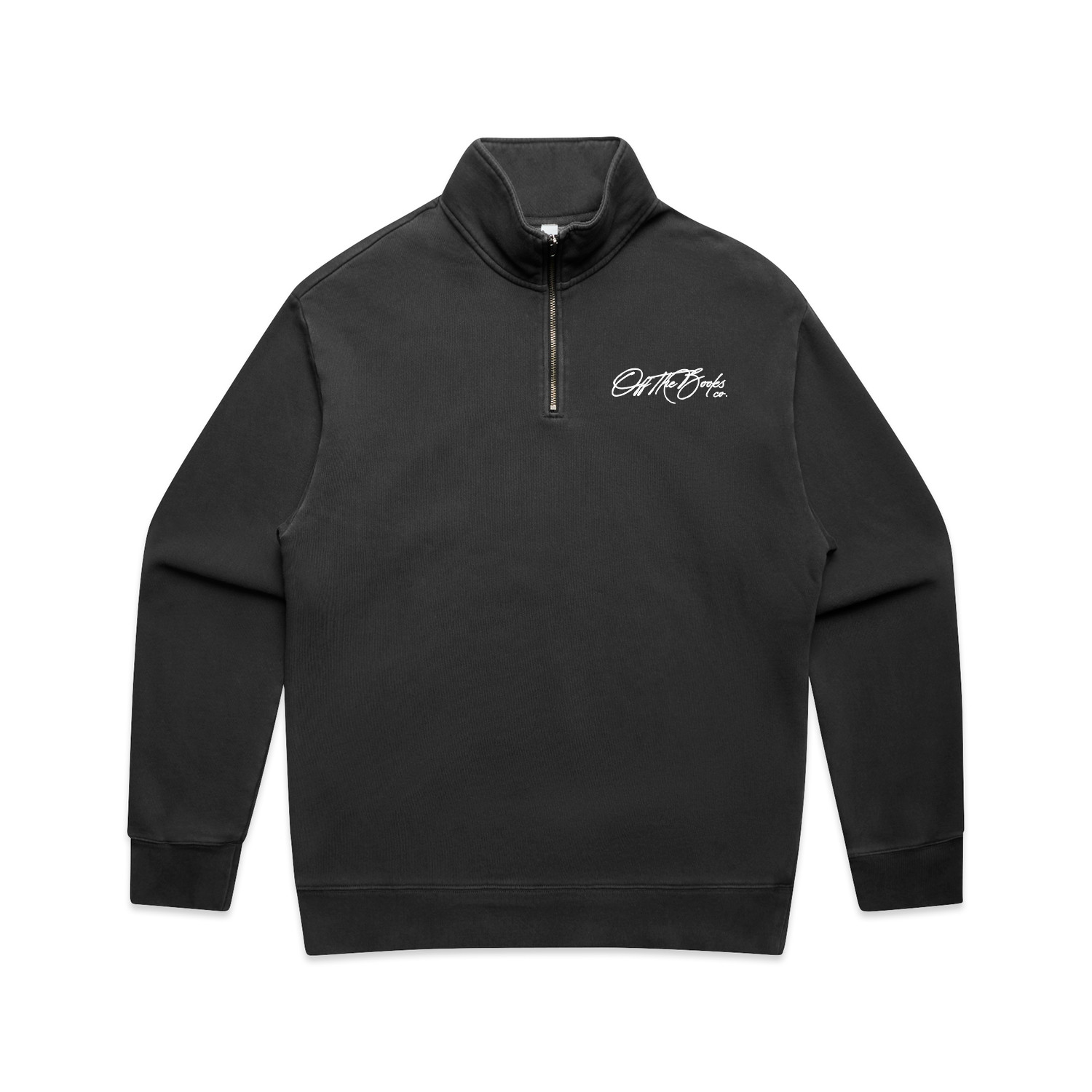 OTB Quarter Zip Sweater - Faded Charcoal – OffTheBooksCo
