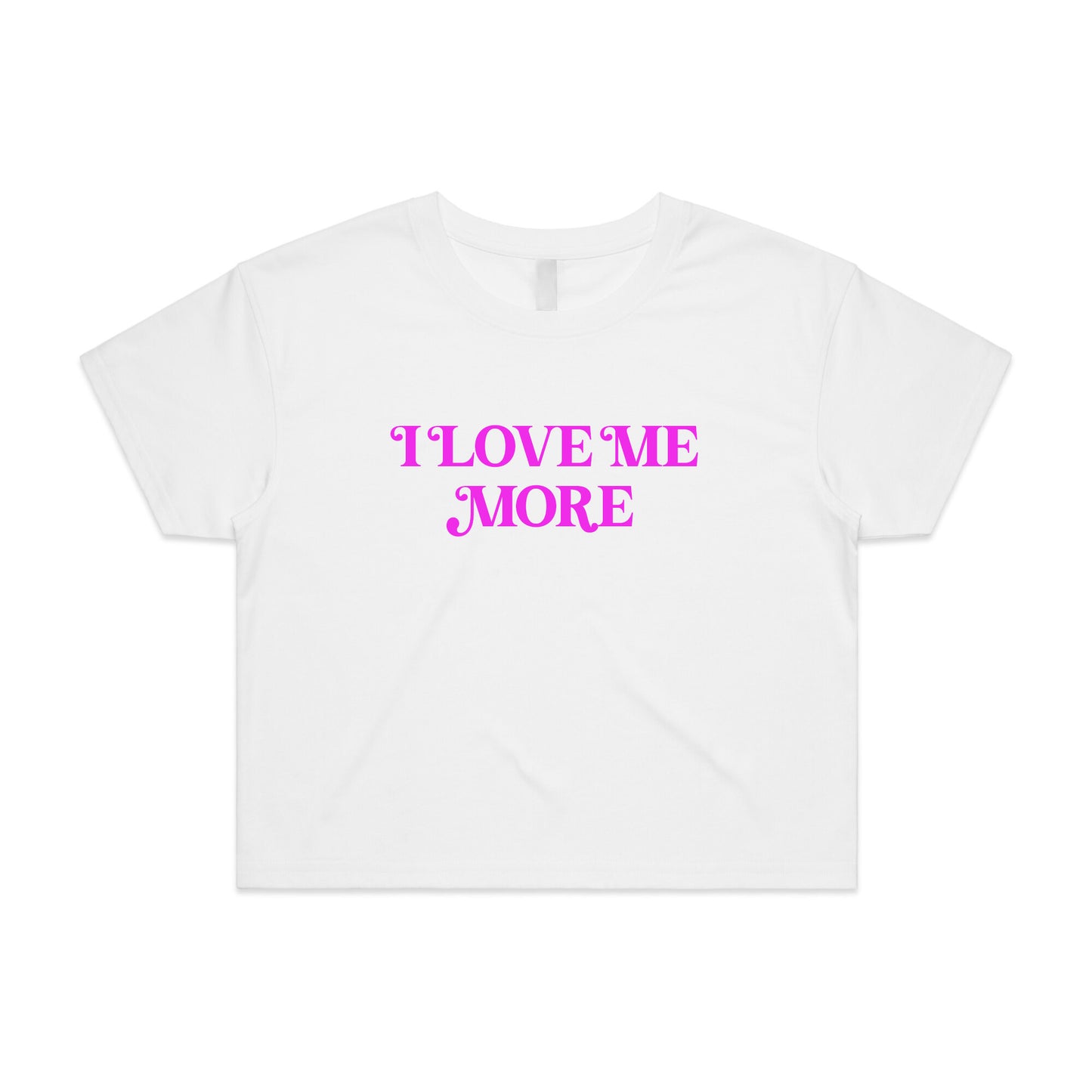 "I Love Me More" Crop Tee - White