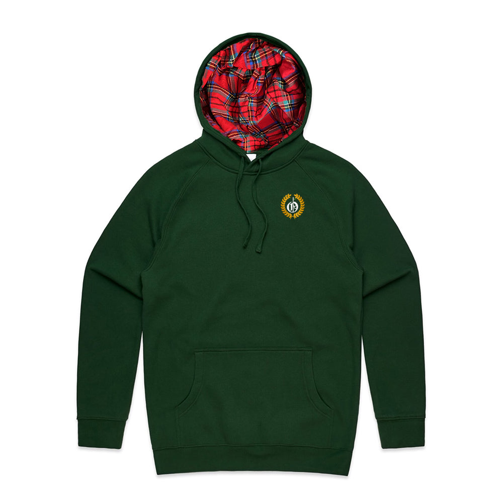 Flannel Lined Hoodie - Forest Green